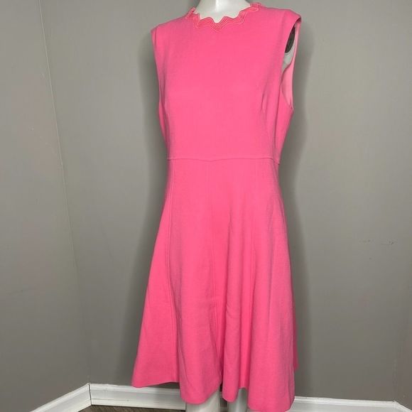 NWT Lela Rose Wave-Trimmed Stretch-Wool Dress Size 12 $1490 - Picture 6 of 13
